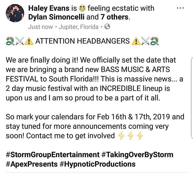 stormgroupent's tweet photo. β‘β‘ Save the date! β‘β‘ #StormGroupEntertainment #TakingOverByStorm
#ApexPresents #HypnoticProductions #Stormgroupent #Bassmusic #Musicfestival #Dubstep #Riddim #Bass https://t.co/xNSYVqsX62 https://t.co/OLwxhXbg9J