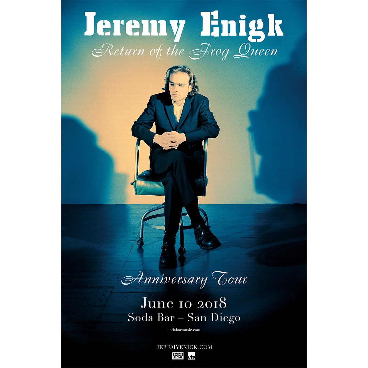 ON SALE NOW – @JeremyEnigk – Return of the Frog Queen Anniversary Tour 6/10 @ Soda Bar • ticketf.ly/2HDUZbU
<a href="/subpop/">Sub Pop Records</a> #ReturnOfTheFrogQueen #ROTFQ18