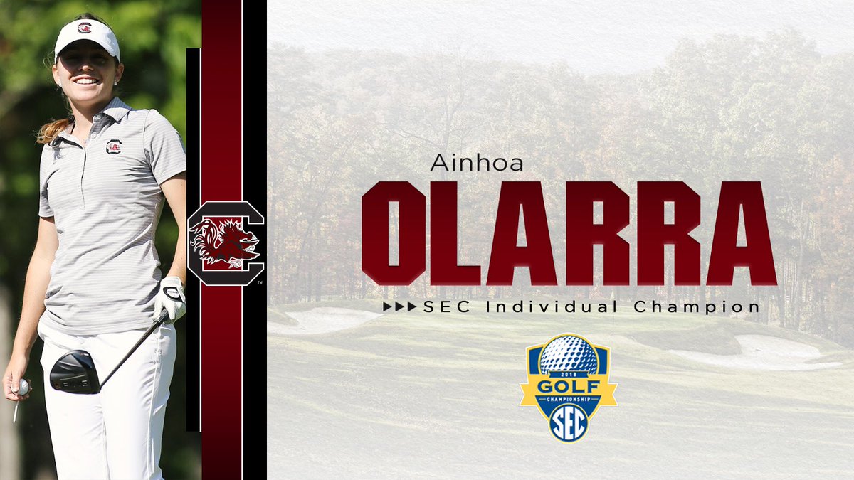 GamecockWGolf's tweet photo. She’s done it! 🏆

Ainhoa Olarra takes down Maria Fassi in a playoff to capture the SEC Individual Title! https://t.co/sHL5W3Ukkh