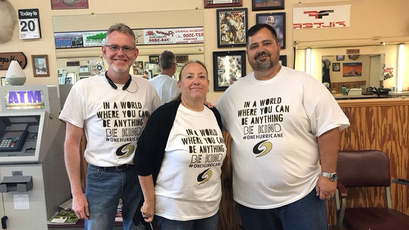 LauraGMason's tweet photo. Shout-out to Citrus Plaza Barbershop for supporting the Hurricanes!  #BeKind #onehurricane @CHSCanes https://t.co/RcRrUAe3RF