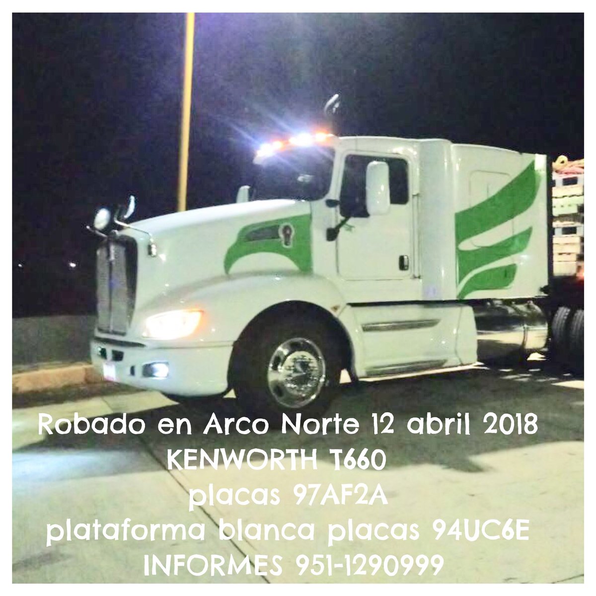 capitanalbertom's tweet photo. Trailer robado en el arco norte. Gracias por compartir. https://t.co/15ogxTQ68B