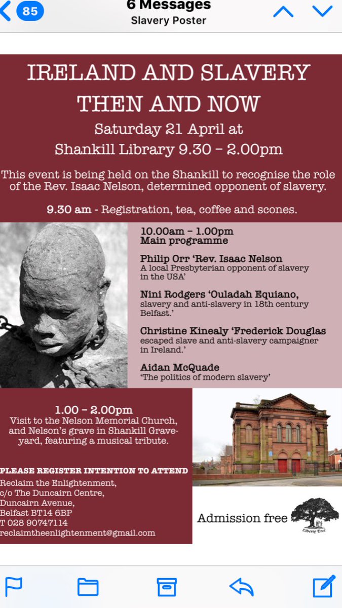 ShankillZone's tweet image. Don’t miss this tomorrow @GrShankill #ShankillLibrary Rev Isaac Nelson #slavery