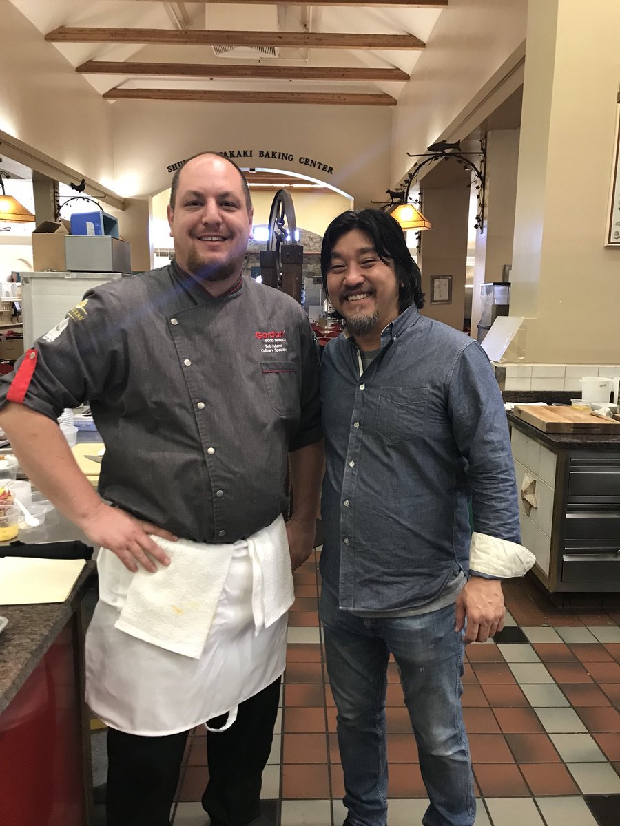 BobAdams1983's tweet photo. Had a chance to meet @chefedwardlee at #CIAWOF20. A tremendously talented Chef and great guy too! Thanks Chef Lee for a few minutes of your time! @GFSChefGerry @GFSDelivers https://t.co/vDt8Y6DrgU