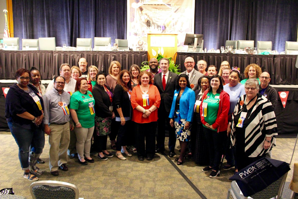 VEA4Kids's tweet photo. @GovernorVA is in the house visiting with the VEA Fund! #VEAConvention2018 #VEAUnity https://t.co/w7eVilOjAB