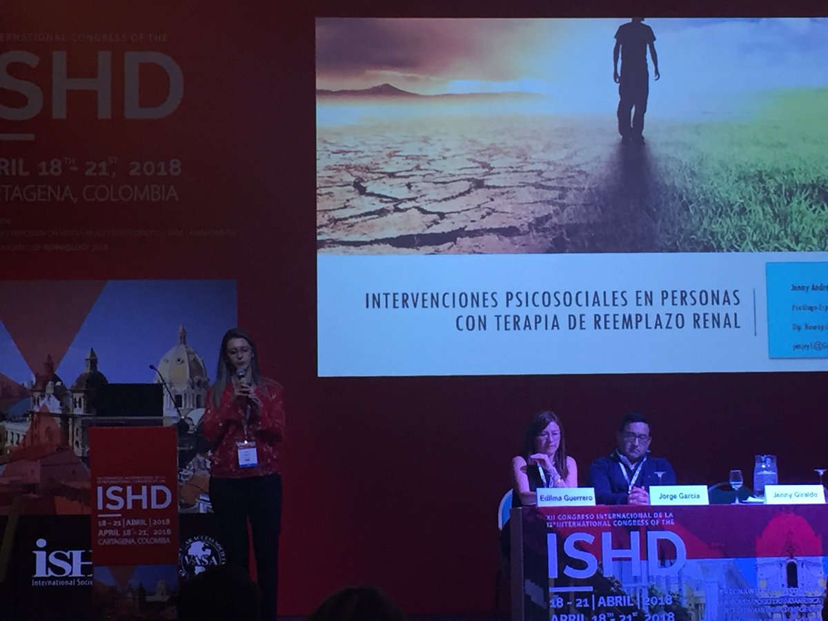 asocolnefmedios's tweet photo. Dra. Jenny Giraldo: intervenciones psicósociales pacientes renales. #ISHD2018 https://t.co/qcZTIVUZ1u