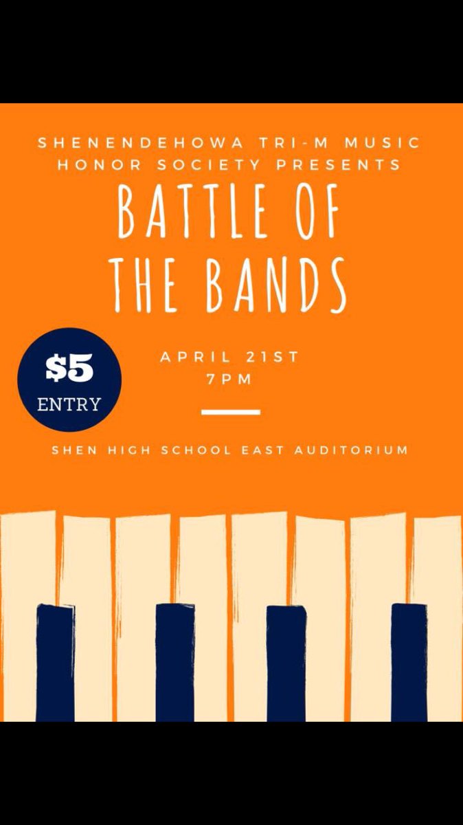 Come see Battle of the Bands at Shen High School East auditorium! This Saturday at 7 PM $5 entry!!! #TriM