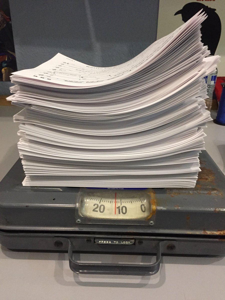 robertpuff's tweet image. Upcoming #recording session next week. Parts for the #MainTitle: 277 bars for 85 #players. Right around 13 lbs. #musicnotation #musicbythepound