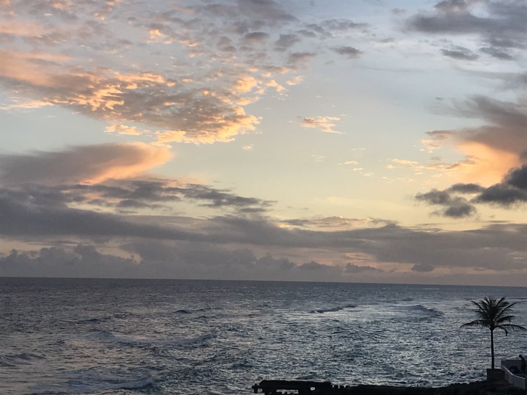 HampsteadCC's tweet photo. Dark and stormy here in Barbados as the clouds roll in and the sun sets on a brilliant tour. We’ve had a great time and played good cricket in a great spirit. The touring party returns to NW6 on sunday morning. 🌅 #HCCTour
Go well those playing tomorrow! Make runs, not rums. https://t.co/ubYiE0rxNE