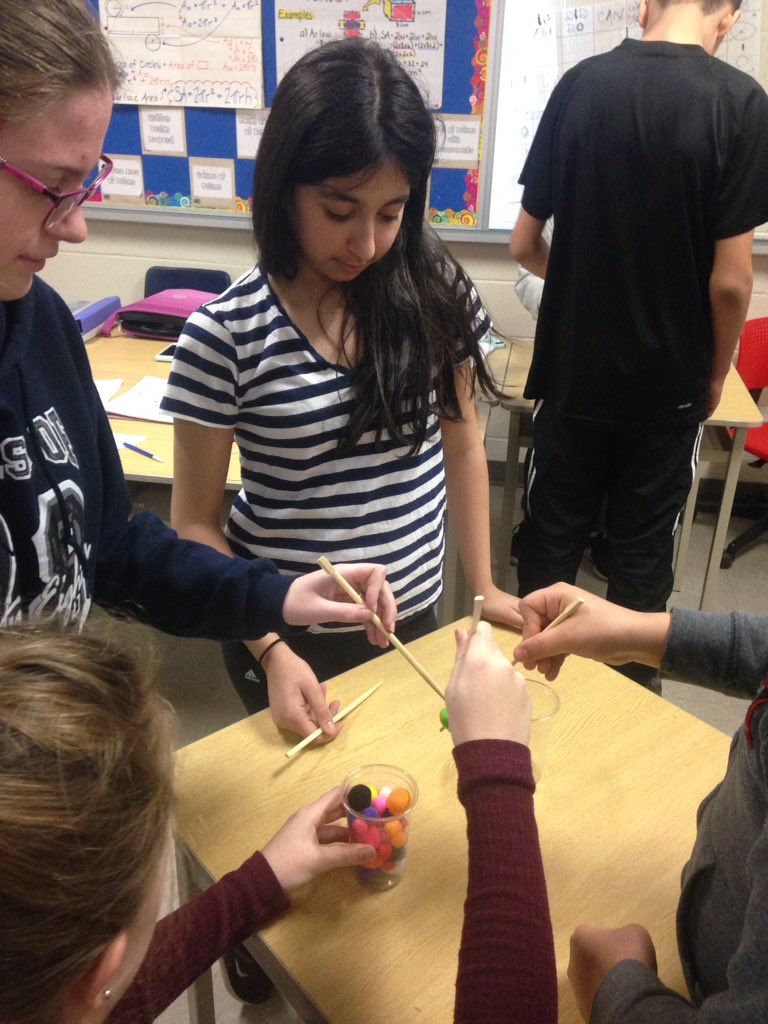 LDubsGatestone's tweet image. Pompom Chopstick Race! #colourchallenge #class78