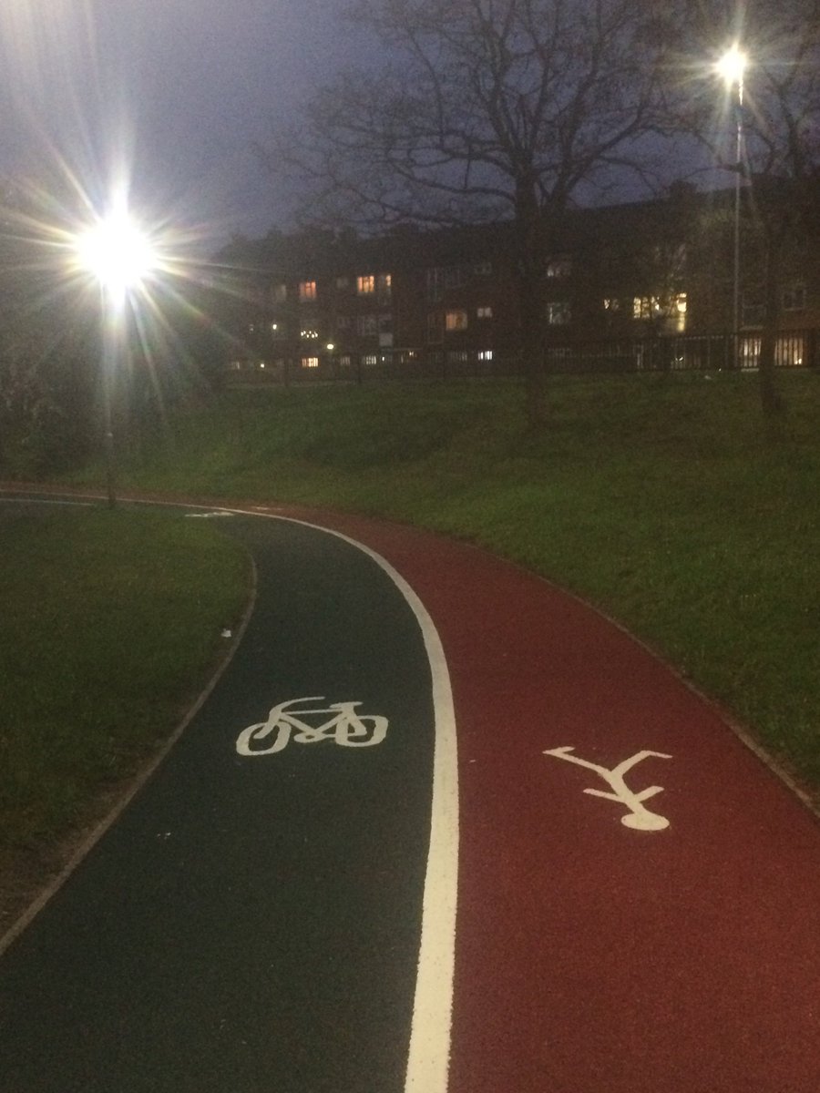AnalogPuss's tweet photo. Peaceful evening ride via Quietway 6 to collect a package from Gants Hill. Encountered new track surfaces under Redbridge roundabout (preceeded by old no cycling signs) &amp; the quaintly named Nutter Lane. Was paid in "beams", the @WFLETs alternative currency https://t.co/W6xFgJCYdo https://t.co/Mov8gtjqYP