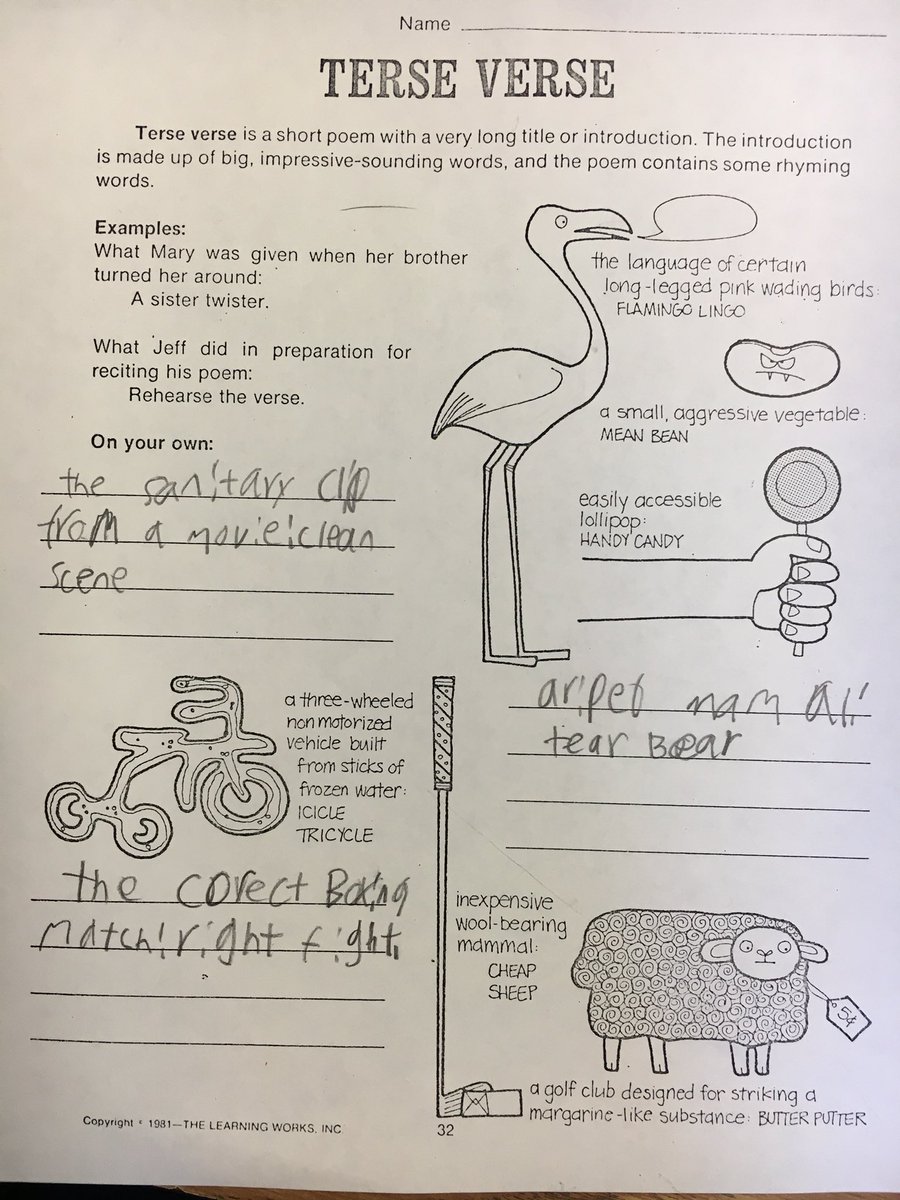 anitadlpdv's tweet photo. Today we practiced writing in โterse verse.โ These kids blew me away with their creativity! Itโs not every day the kids yell, โYAY!โ when I say weโll continue something next week... I love it! @IRaCoyote #CoyotesConnect #CoyotesCreate https://t.co/mJ6XzvcHIW