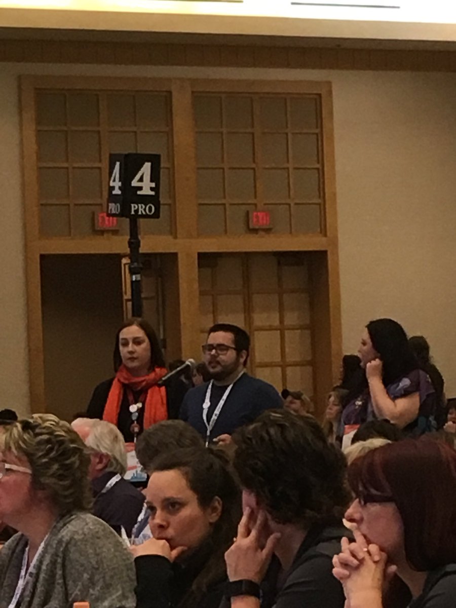bookwormjulian's tweet photo. Member Johnathan Dyer then spoke to the importance of having Indigenous People’s Day, June 21st, designated as a provincial holiday. @CUPE391 #cupebc2018 https://t.co/NlzrdNpYoq
