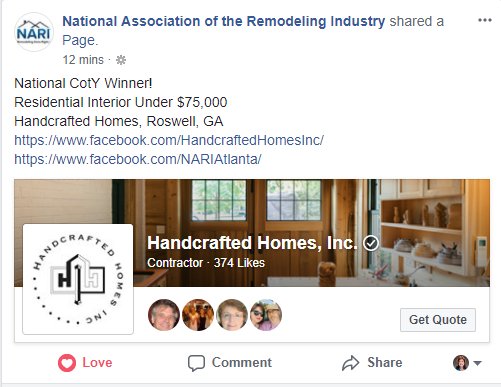 handcraftedinc's tweet photo. SO. EXCITED. We won a National CotY Award for our garage-turned-woodcarving-studio remodel! #cotyawards #cotyawards2018 #nari #remodelingdoneright #remodeling #FridayFeeling @NARI_National https://t.co/hg8sYWpOqe