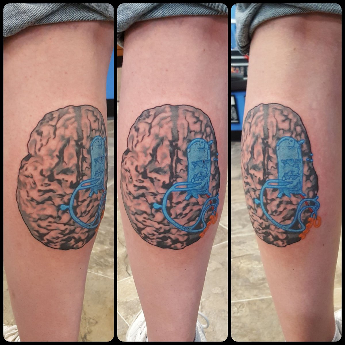 Actual Brain Cat Scan of Clients Brain!! Follow me on Facebook and  Instagram to see more of my work! #seizetheday #brainscience #braintattoo # seizure #seizureawarness #tattoo #tattoos #tatt #ajayresha, image size:1200x1200