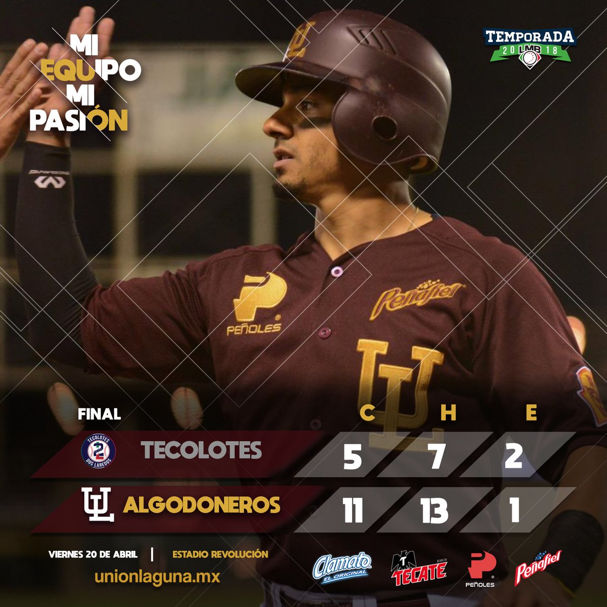 AlgodonerosUL's tweet photo. ¡HOY GANÓ LA UNIÓN!

#MiEquipoMiPasión https://t.co/c55PoFzsw9