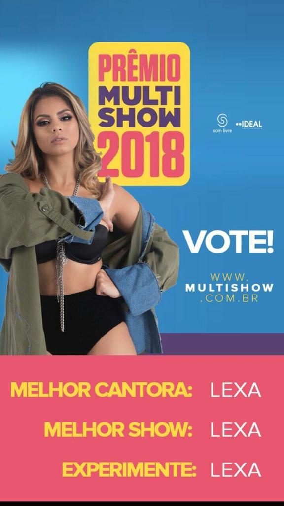 CentralLexaRj's tweet photo. Corram para o site da @multishow e votem bastante na @LexaOficial em todas as indicações possíveis.
Votem mais de uma vez!
Nossa rainha merece reconhecimento e união de todos nós que somos fãs!
-
#LexaMultiShow #PremioMultishow #TeamLexa #UniãoLexa https://t.co/dxjLaGbrtt