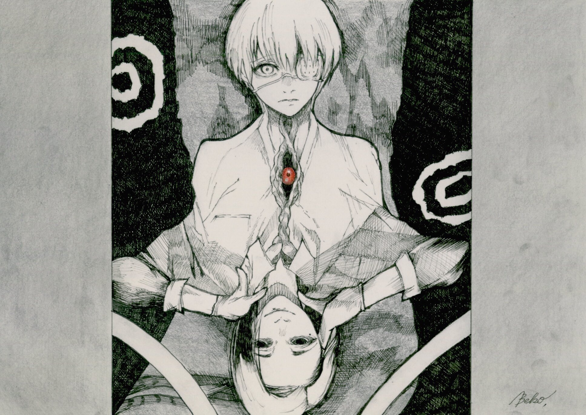 東京喰種　金木　複製原画 Amazon.co.jp: 東京喰種 石田スイ展 複製原画 金木研 3E9HQLLR