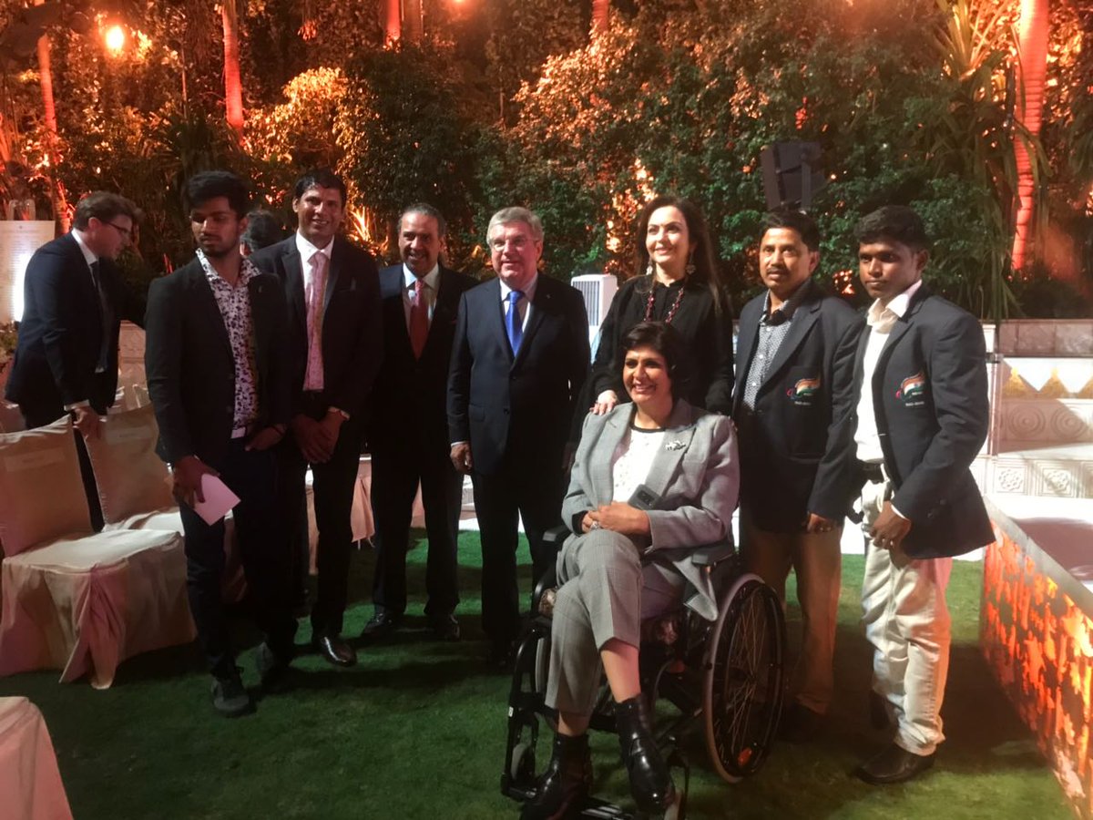 DeepaAthlete's tweet photo. Invited to Dinner along with eminent Sports Stars Bollywood icons and top industrialists, Hosted by #Neetaambani in honor of the President of International committee of Olympics #DrBach at her Residence #Antalia all convinced #IOA that #India is ready to host #YouthOlympics2026 https://t.co/6QQ3vrUc8j