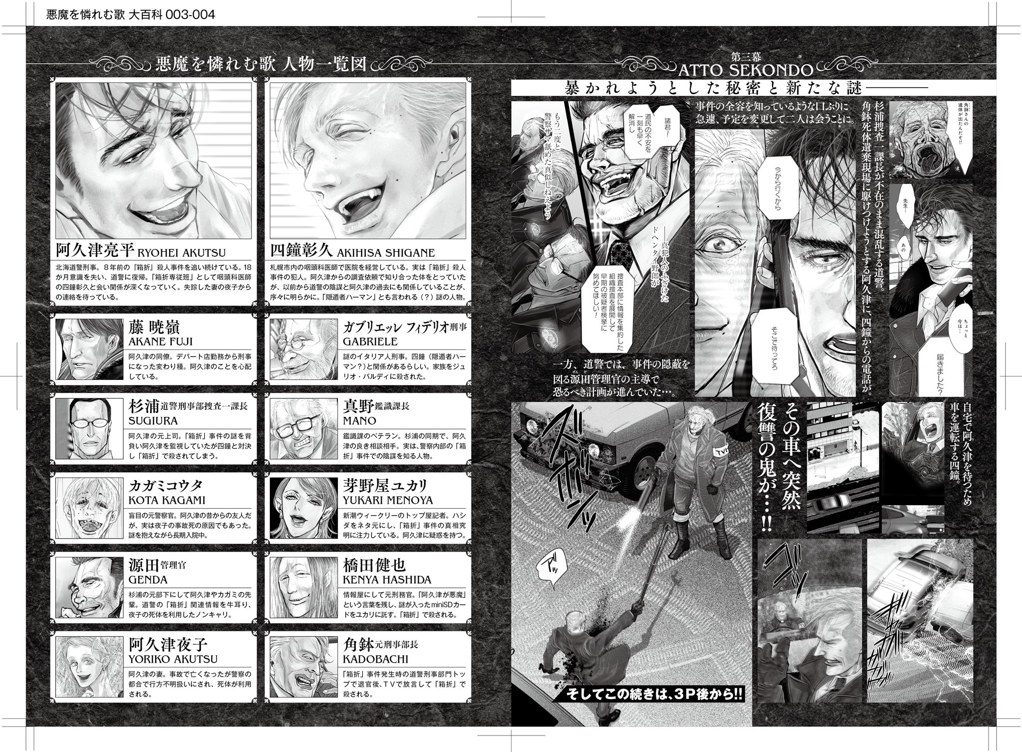 漫画 悪魔を憐れむ歌 公式 Twitterren 本日 月刊コミックバンチ発売 悪魔を憐れむ歌 は 冒頭 悪魔を憐れむ歌 大百科 Encyclopedia を掲載して本編へ 囚われた四鐘の魅力爆発です 6月には最新第3巻を発売 お楽しみに 悪魔を憐れむ歌 悪歌 月刊