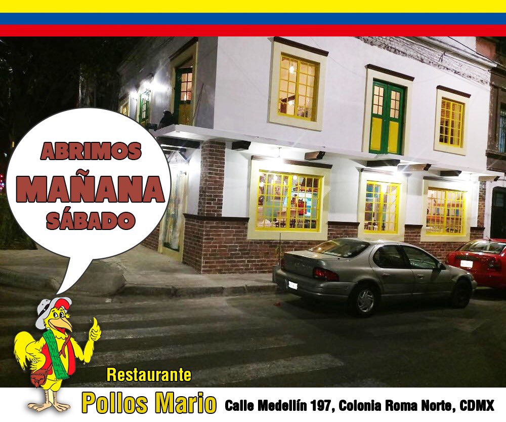 ColombiaEnMex's tweet photo. ¡Regresa Pollos Mario! #CDMX #ColoniaRoma
Atendiendo desde las 9:30 a.m.
Los precios se mantienen #colombianosenmexico #PollosMario #restaurantes #ComidaColombiana https://t.co/vAgS4jz3RY
