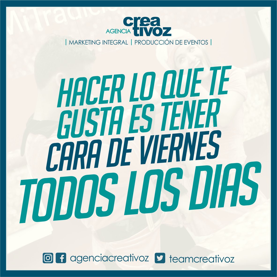 teamcreativoz's tweet photo. ¡Buen finde gente! #FrasedeViernes #TeamCreativoz https://t.co/5j6LxTkCEQ