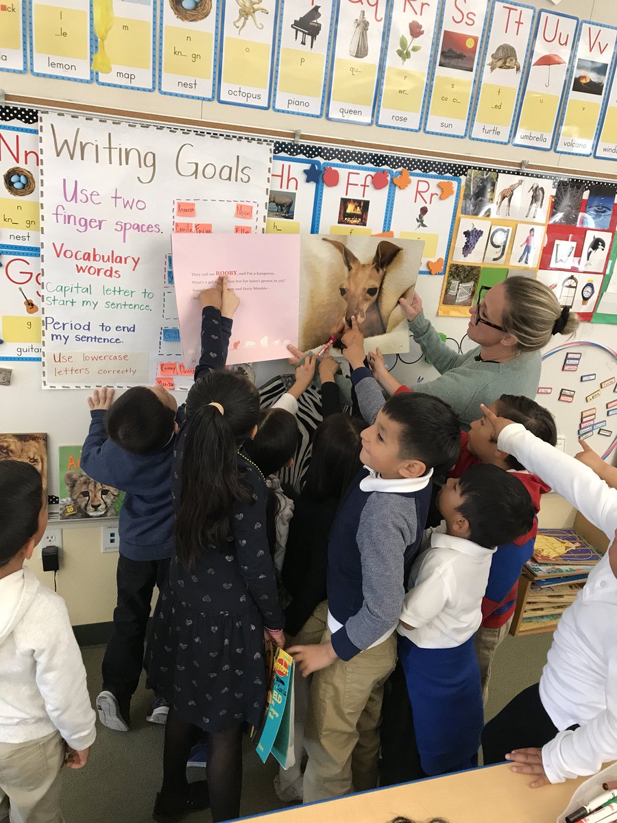 TacyTeele's tweet photo. After telling my kinders about my son’s friend Ruby, they made an #immediateconnection “Like Rooby in the book!” KangaROO Baby from Zoo Babies #montebella @3RScholars #AlisalStrong https://t.co/ia00eOpO32