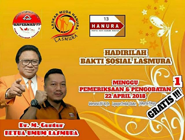 dpplasmura's tweet photo. UNDANGAN

Assalammualaikum wr wb..
Salam Sejahtera Bagi Kita Semua.. Dalam rangka Peringatan HARI KARTINI, kami Laskar Muda Hanura (LASMURA) mengundang masyarakat Wilayah Cibubur dan sekitarnya untuk mengikuti Pemeriksaan dan Pengobatan Gratis

Hari/Tang… https://t.co/KKb80iMg05 https://t.co/s3odyG5nZI