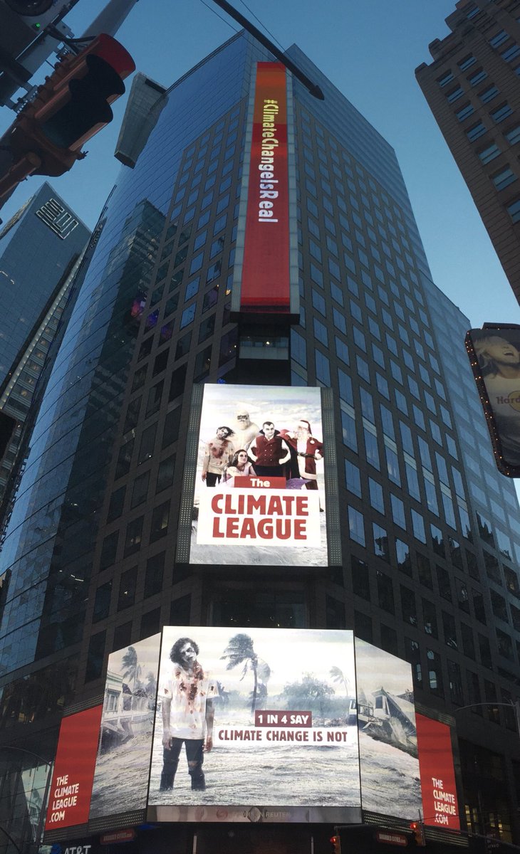 ggarolera's tweet photo. #TheClimateLeague taking over Times Sq #ClimateAction #ClimateChangeIsReal https://t.co/67fCTZPx6h