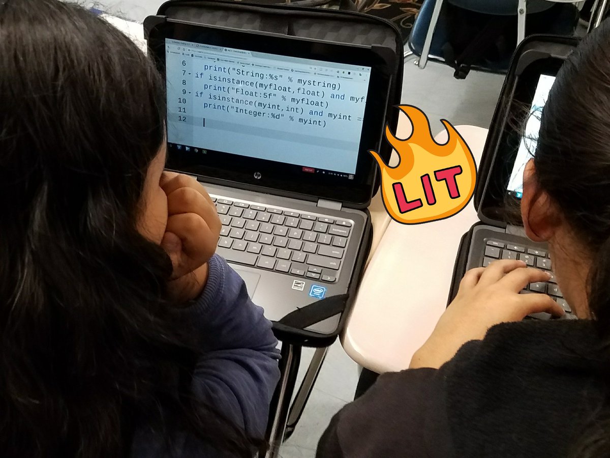 CSwithRamirez's tweet photo. Thank you prof Yu Sun &amp; Cal Poly Center for Community Engagement and @calpolypomona CS undergrads for today's Middle School Python🐍💻 club meeting! @SimonsPUSD https://t.co/ZlcGhB0PZk