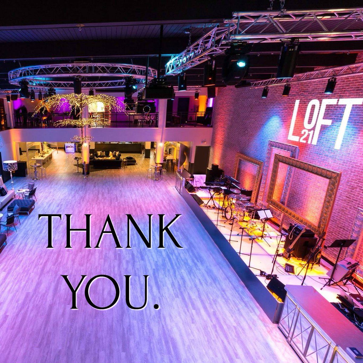 Loft21Events's tweet photo. THANK YOU. To every client and guest. To every vendor and event planner. To every person who has played a role in making the first year (almost) of #Loft21Events such a rousing success, we are so thankful.
#NorthShoreEvents #Mitzvahs #Weddings #CorporateEvents #Gratitude https://t.co/ojZaNNueJi