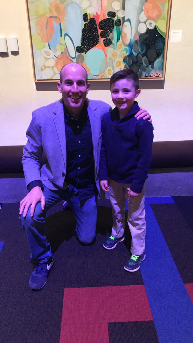 Master_Everett's tweet photo. [During intermission for @butleru Ballet’s performance of Cinderella at Clowes Hall.]

“Dad, I don’t really like Cinderella or ballet, but this is pretty cool.” https://t.co/Fr01Ddu6Ib