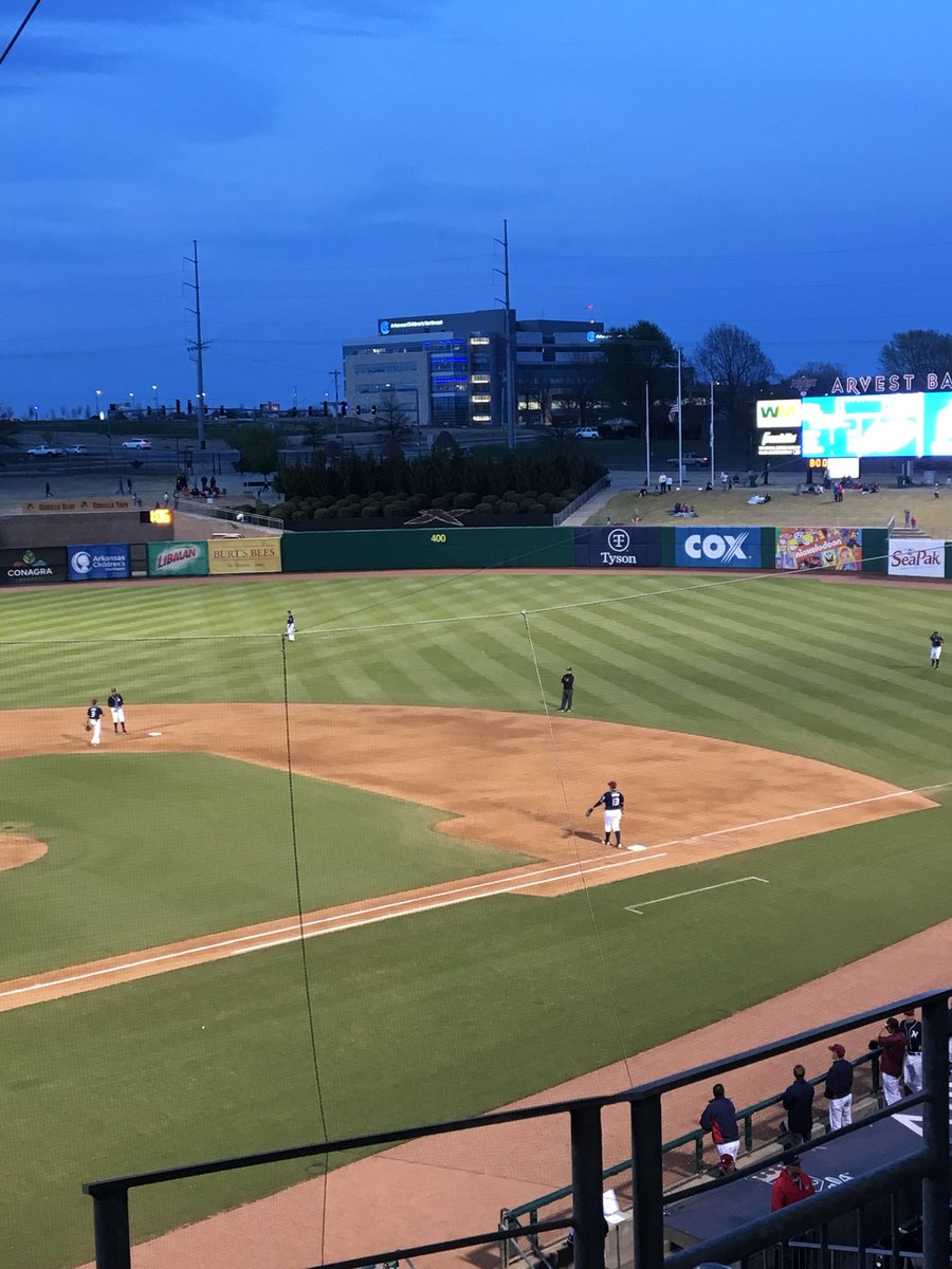 TrishaMontague1's tweet photo. #TeamACNW enjoying a little baseball and a beautiful view of Arkansas Children’s Northwest. #CareCloseToHome #NWA @DiehardWVUfan @acnwDMcD @ChandaChacon @pedersenmary4 @MrTweetyVeity https://t.co/V77R9pDMvM