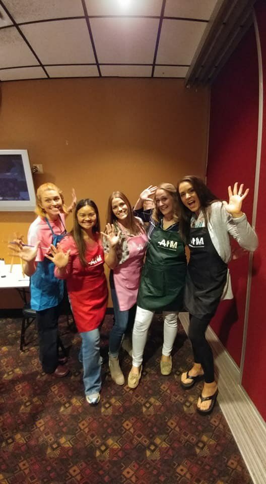 amyhastings1's tweet photo. Thank you #AIM for the Canvas Painting night! What talented teachers! #gotRHpride #sdma #GoMustangs https://t.co/QunGPoirsC