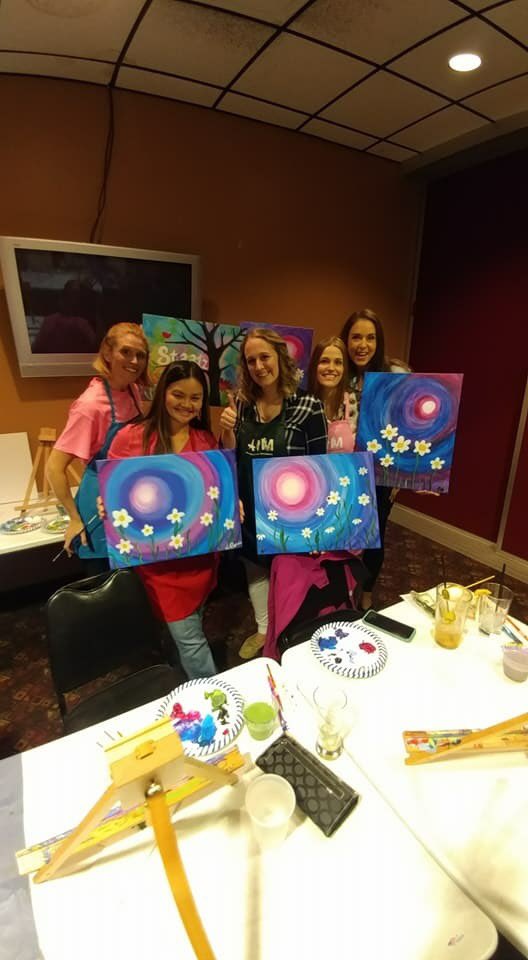 amyhastings1's tweet photo. Thank you #AIM for the Canvas Painting night! What talented teachers! #gotRHpride #sdma #GoMustangs https://t.co/QunGPoirsC