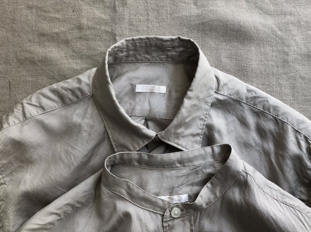 New Arrival ... COMOLI Silk COMOLI Shirt ( Stripe ) Silk Band 