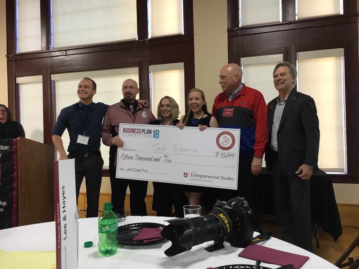 WSU_ENTRP's tweet photo. A huge Cougar congratulations to the #WSUBPC18 GRAND-PRIZE WINNER ($15,000)...
Test Robotics https://t.co/gYU49M459B