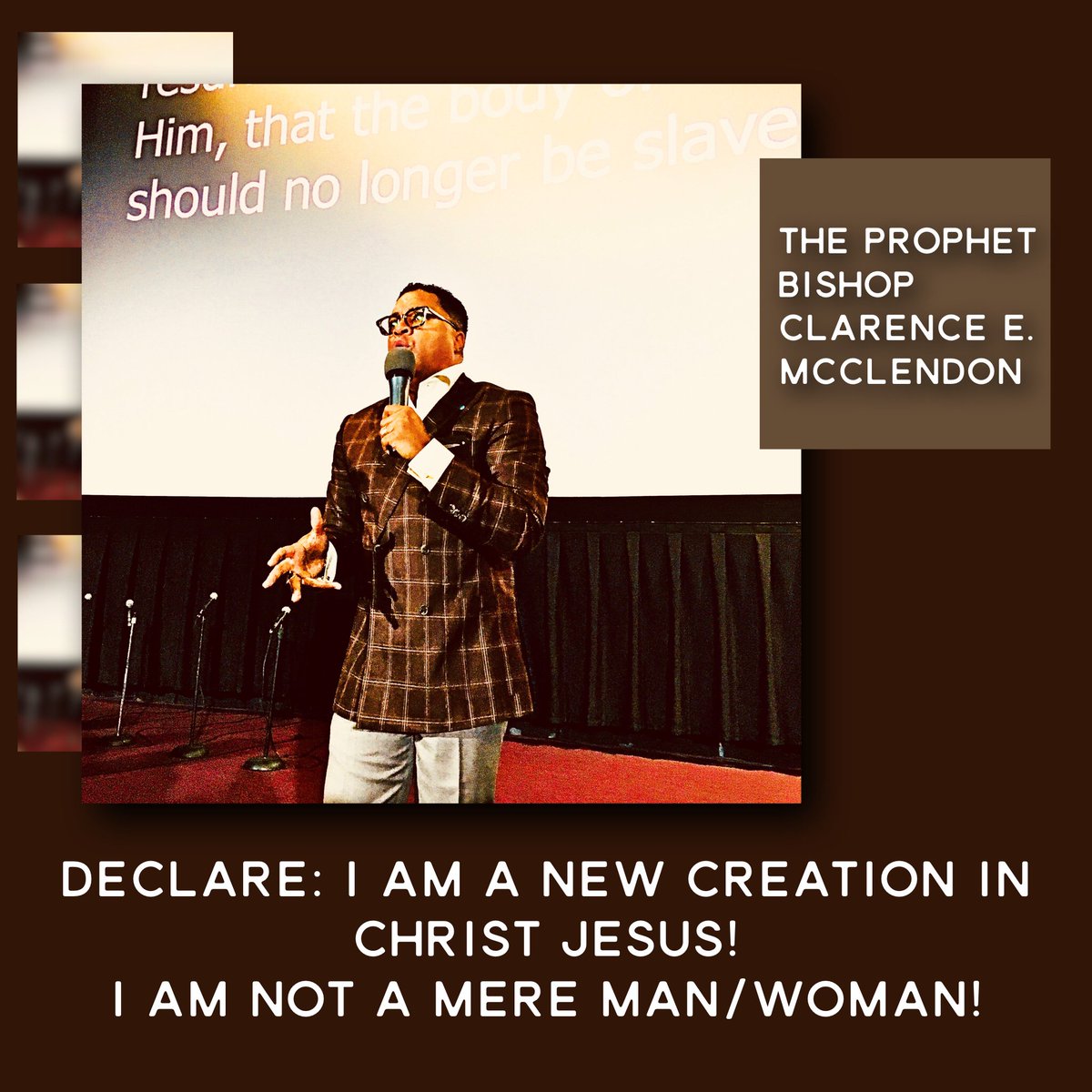 BishopMcClendon's tweet image. If indeed we who are IN CHRIST are a “NEW CREATION” (and we know that we are for THE WORD says so!) Then we MUST of necessity be something OTHER THAN THE ORIGINAL CREATION...which was “MAN.”

Meditate on this and it will do something on the inside (&amp;amp; outside) of you! #swiftshift