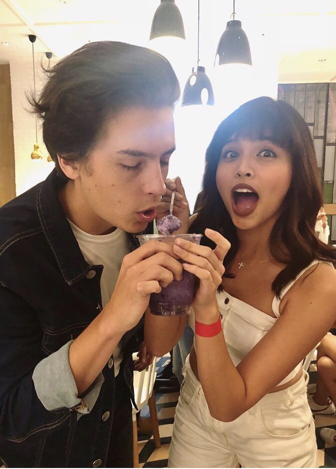 benchtm's tweet photo. Our boy from riverdale @colesprouse  caught stealing a spoonful of that delicious BENCH/ Cafe halo halo from the maine girl @mainedcm #ColeSprouseforBENCH #GlobaBenchsetter #BENCHCafe https://t.co/vUoXySGz8x