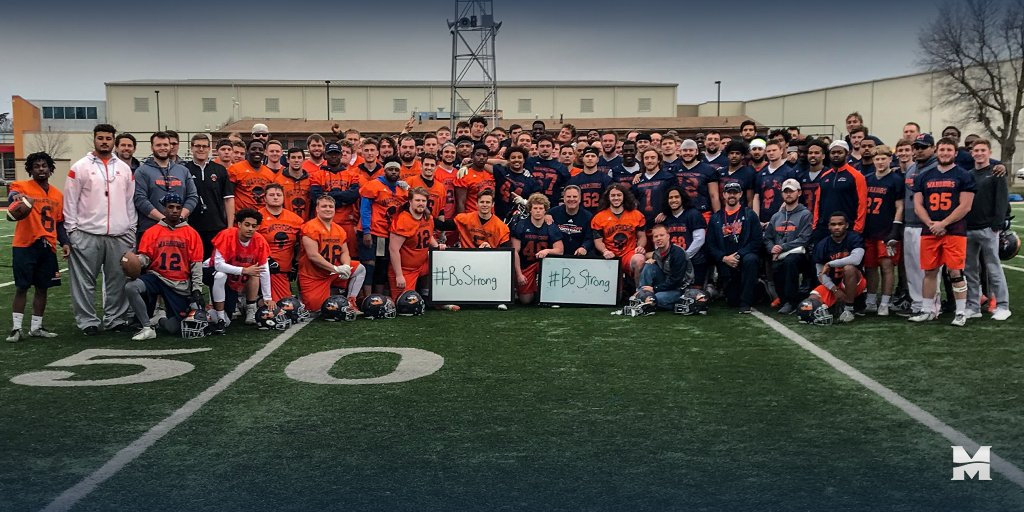 MidlandU_FB's tweet photo. #BoStrong from Midland Football  ||  From our Family, to yours! https://t.co/rEzzCfKmYy