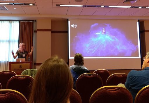 NCSULinguistics's tweet photo. Photos of postdoc Bridget Smith and PhD students @DataInFormants and @Care_ah_Line presenting at #SECOL this morning! 🌤 #LotsOfHandGestures #ExcitedAboutResearch 🙌 https://t.co/OrYGfLqh3d