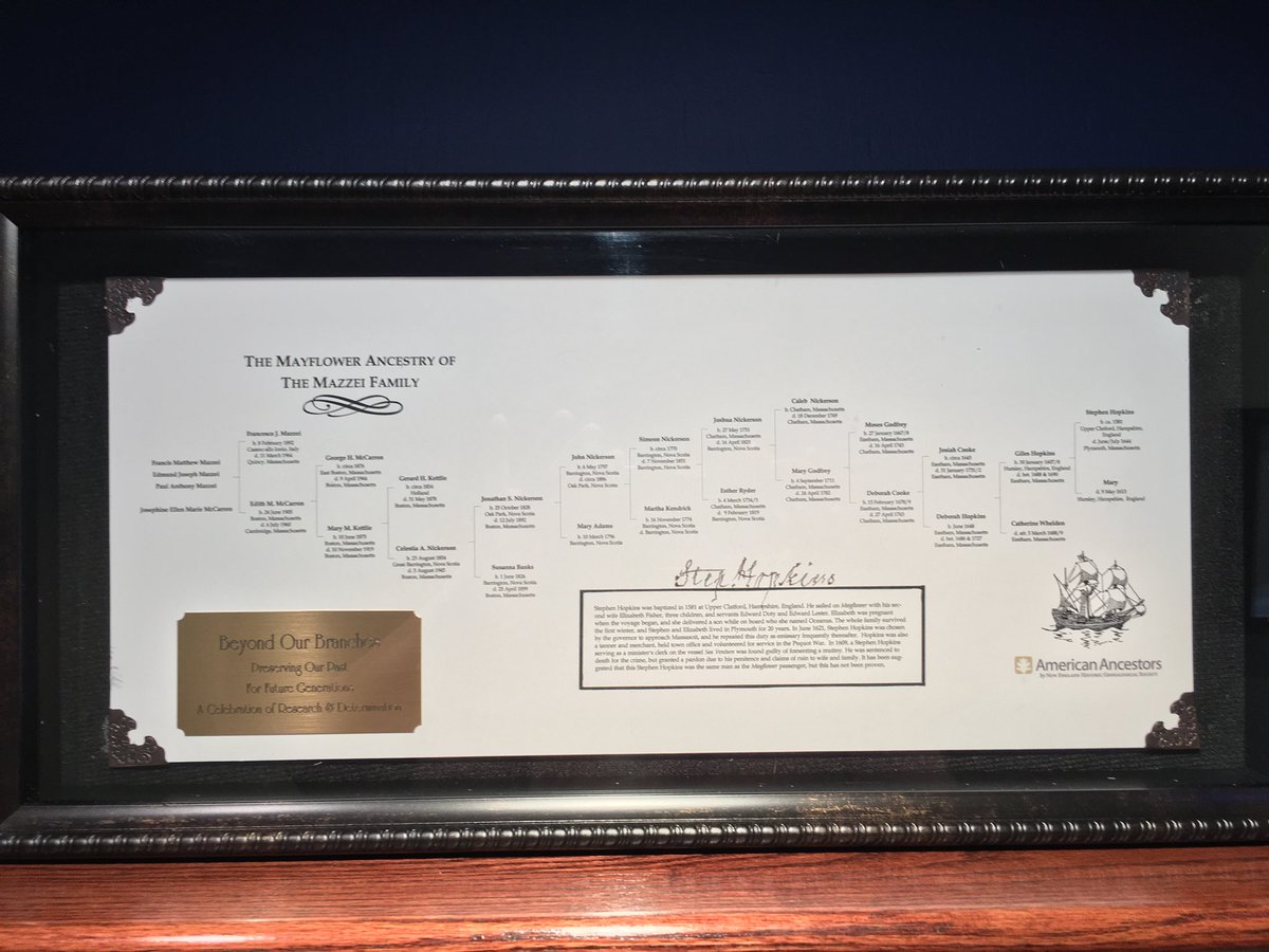 anderhubg's tweet photo. Celebrating Dad’s 80th Birthday presenting him with his Mayflower Ancestry, twelve years of research but thanks to the Research &amp; Lineage Team at NEHGS it all came together, so grateful! https://t.co/fsDgnIA7xZ