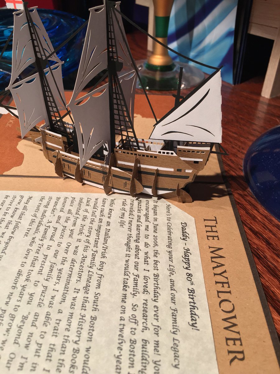 anderhubg's tweet photo. Celebrating Dad’s 80th Birthday presenting him with his Mayflower Ancestry, twelve years of research but thanks to the Research &amp; Lineage Team at NEHGS it all came together, so grateful! https://t.co/fsDgnIA7xZ