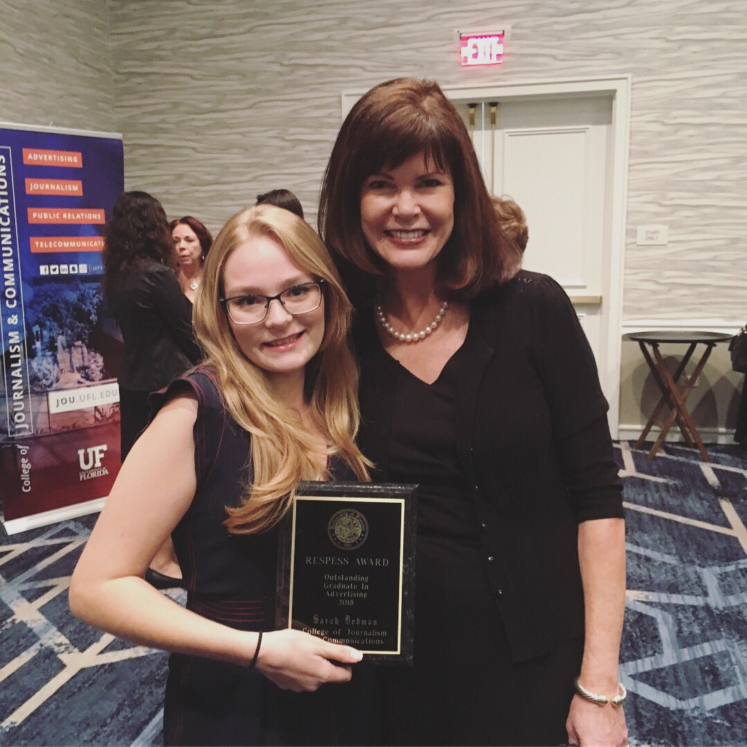 SarahBodman797's tweet photo. Honored to receive the Respess Award. Great night, great people, great food, great memories. It’s great to be a Florida Gator. @UFJSchool https://t.co/gUPbdk3gwJ