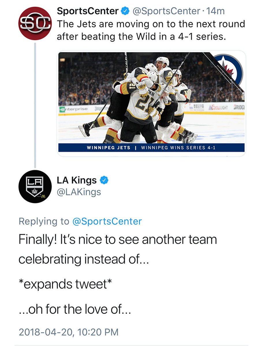 timandfriends's tweet photo. The @LAKings won Twitter tonight 😂😂😂 https://t.co/OHAxtOrx8W