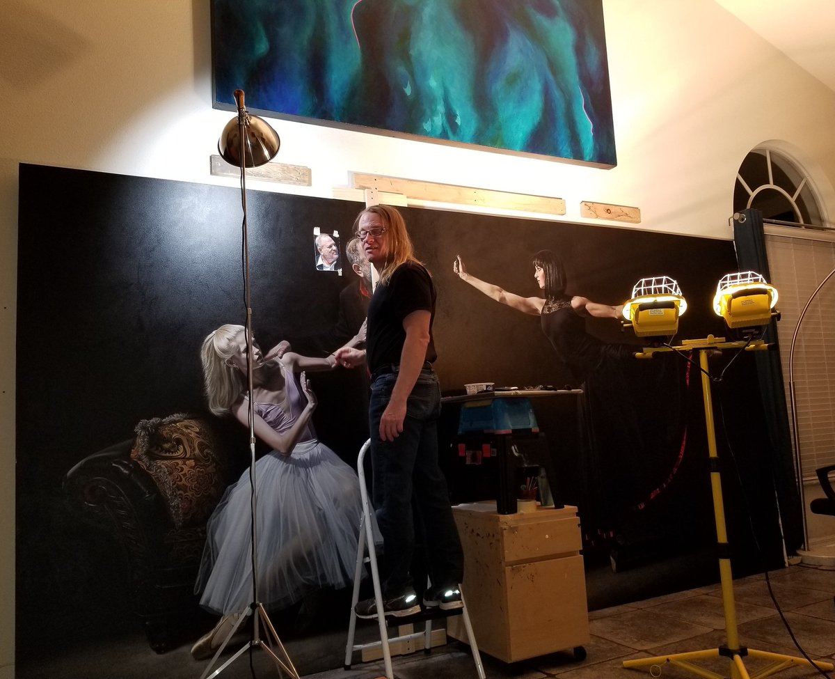 fineartfan's tweet photo. I am working on my Not #MeToo piece while my family keeps me company watching #Despicable3 on #Netflix!
See my whole #art #portfolio at https://t.co/agN9ojEwfU!
#FeministArt #BigProject for #ArtPrize10 in #GrandRapids #ContemporaryArt #Realism #FineArt https://t.co/JTqEcElCHL