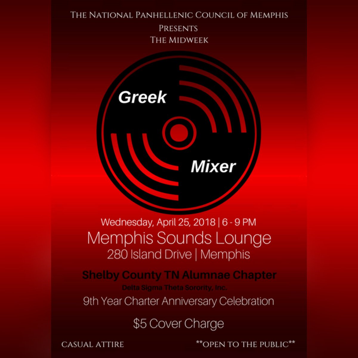 sctacDST's tweet photo. "Go Shawty, it's your birthday!" (In our @50cent voice) - SCTAC IS TURNING 9! Join us for our #GreekMixer, Wed, 4/25, 6-9P @ Memphis Sounds! #sctacDST #DST1913 #ShelbyCountyTNDeltas #Memphis #AKA1908 #kapsi1911 #aphia1906 #quepsiphi1911 #pbs1914 #zphib1920 #sgrho1922 #iphit1963 https://t.co/tDN3q6bzgu