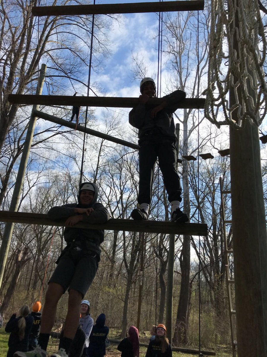 PennManorPE's tweet photo. Mrs. Kramer’s Lifteime Fitness students building trust and overcoming fears at Millersville Ropes Course https://t.co/8hS0gOfHm3