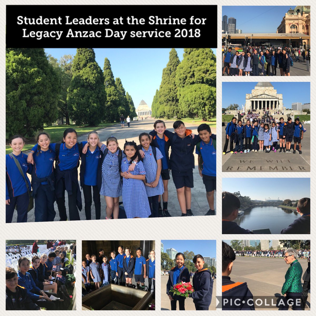 MsH_Classroom's tweet photo. Thanks to @LegacyMelbourne and @ShrineMelbourne for hosting the schools commemoration service for #AnzacDay2018. Our @AitkenCreekPS #studentleaders enjoyed the day greatly and took much from it. We look forward to attending in 2019. https://t.co/lEfwLsys19