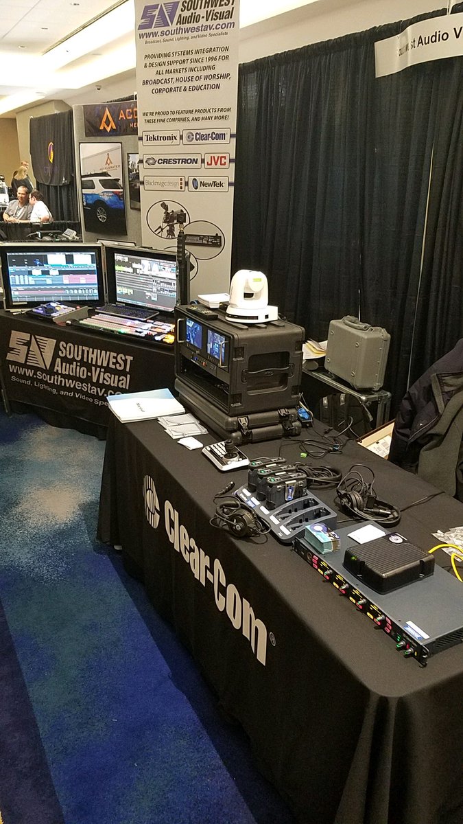 southwest_av's tweet photo. Celebrating 50 years in business in the #Broadcasting & #ProAudio industry, & just from last weeks @NABShow, @clearcomsystem had factory reps in our booth @OklaAssocBroad annual meeting showing the ultimate in #Wireless #Intercoms, the #FreeSpeak2 #ClearCom50 https://t.co/zZhYAjRcDh