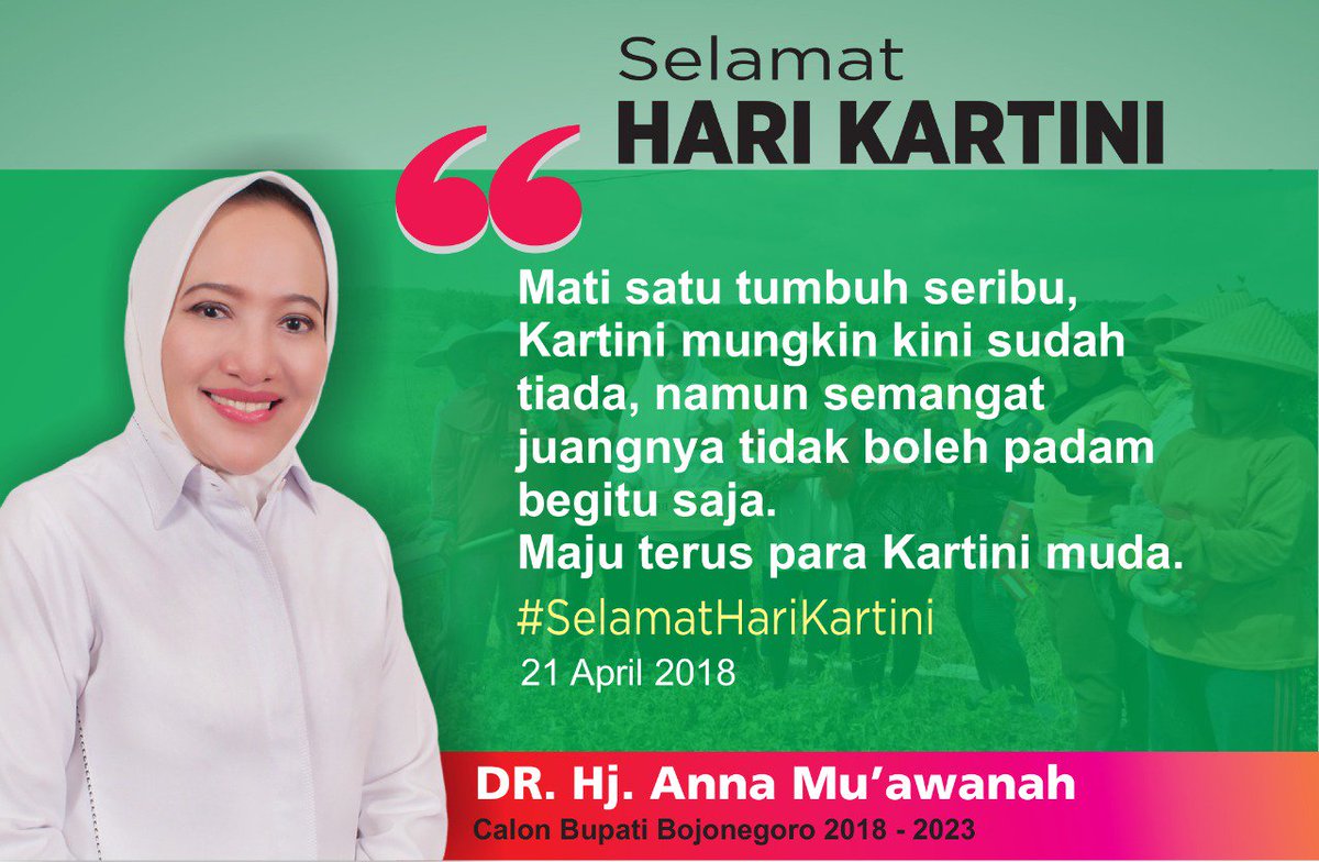 Selamat hari kartini untuk seluruh perempuan indonesia.

#Kartini 
#Bojonegoro 
#NgayomiNgopeni
#SalamTigaJari